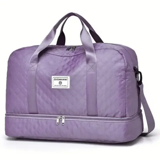 Luupatchy Three-dimensional Diamond Patterned Travel Bag, Dry Wet Separation , for Travel, Fitness Yoga, Weekend Tote Overnight Bag image {17}