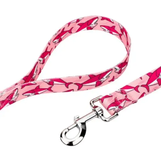 Country Brook Petz Pink Sharks Martingale Dog Collar and Leash image {4}