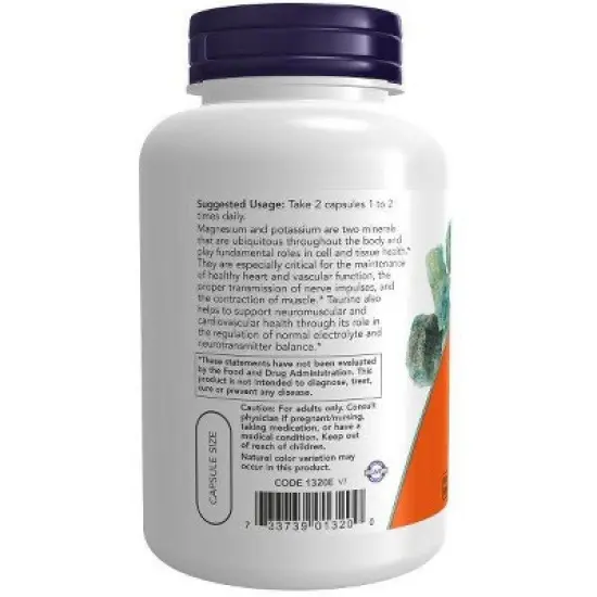 Mag/Potassium Aspartate W/Taurine by Now Foods  -  120 Capsule image {2}