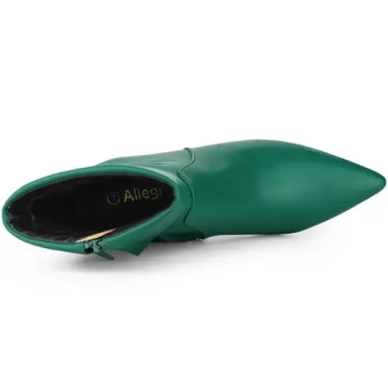 Allegra K Women's Kitten Heel Foldable Ankle Boot image {3}