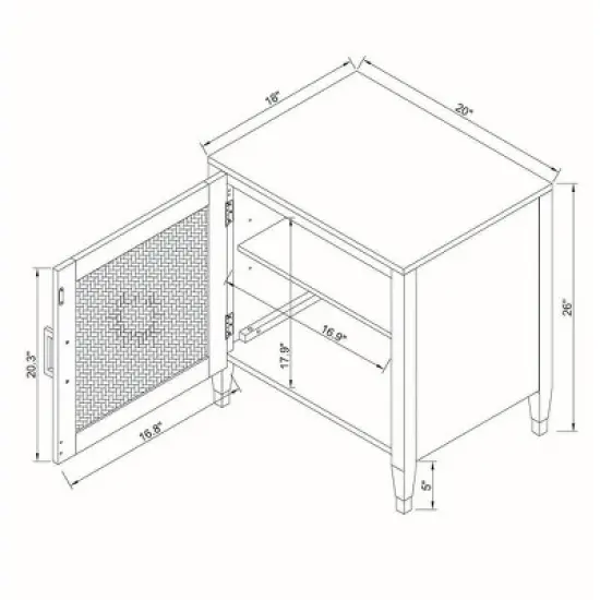 Duxbury Nightstand with Storage Black - Threshold&trade; image {3}