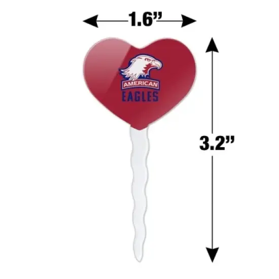 American University Eagles Logo Heart Love Cupcake Picks Toppers Decoration Set of 6 image {5}