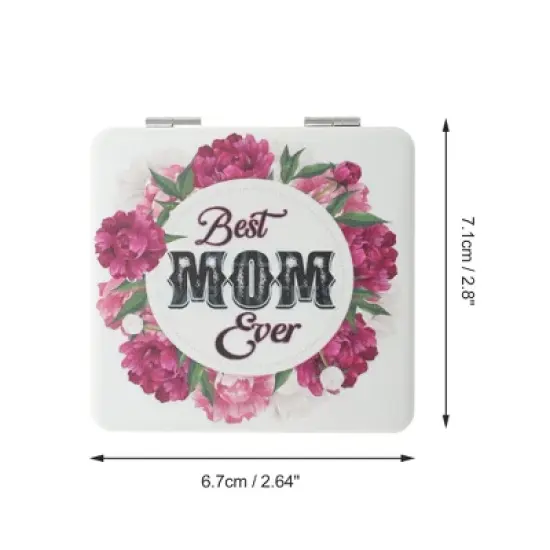 Unique Bargains Women Durable Handheld Mirror for Travel Pink Purple 1 Pc image {1}