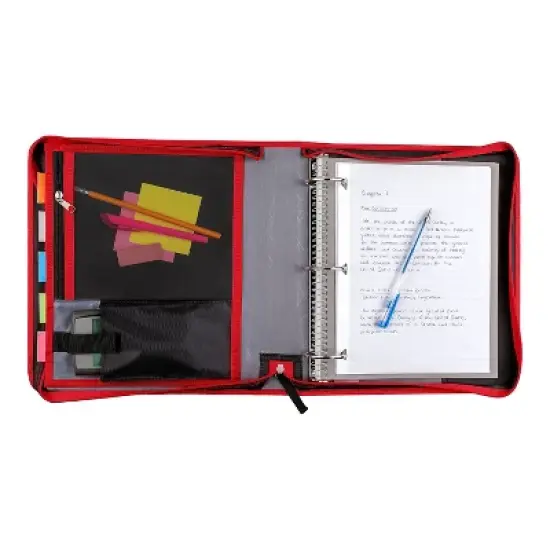 Five Star 2" 3-Ring Zipper Binders Black/Red (29052CE8) image {3}