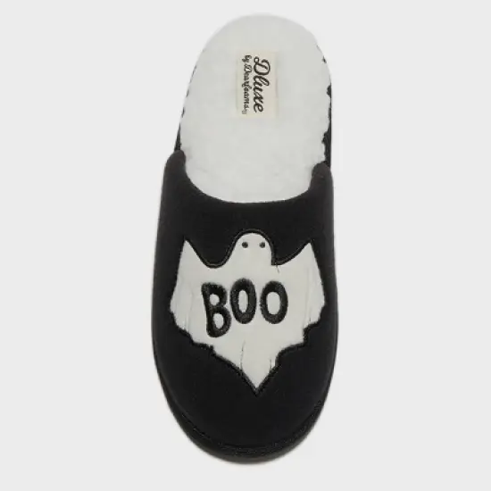 dluxe by dearfoams Women's Halloween Ghost Slippers - Black image {1}