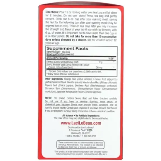 Laci Le Beau Super Dieter's All Natural Botanicals Tea - 1 Box/60 Bags image {2}