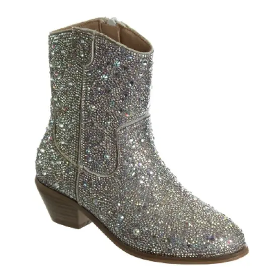 Badgley Mischka Girls Dressy Western Cowboy Boots with Rhinestones/Jeweled ( Little Kids/Big Kids) image {8}