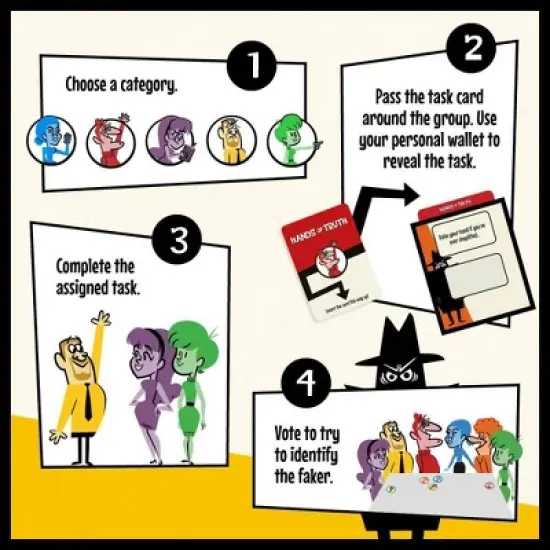 Wilder Games Jackbox: Fakin' It Card Game: Creative Thinking Party Game for 2-6 Players, Includes Cards & Tokens image {4}