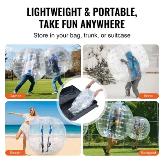 VEVOR Inflatable Bumper Ball 1-Pack, 5FT/1.5M Body Sumo Zorb Balls for Teen & Adult, 0.8mm Thick PVC Human Hamster Bubble Balls image {6}