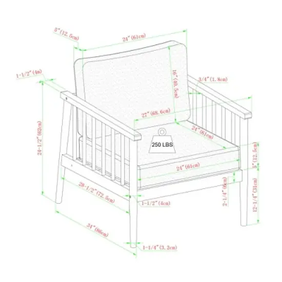 SKRAN Contemporary Cushioned Eucalyptus Wood Patio Accent Chair for small space Living Room,Bedroom Balcony,Brown image {2}