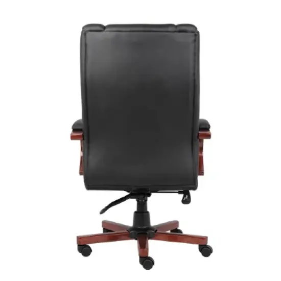High Back Executive Wood Finished Chairs Black/Brown - Boss Office Products image {5}
