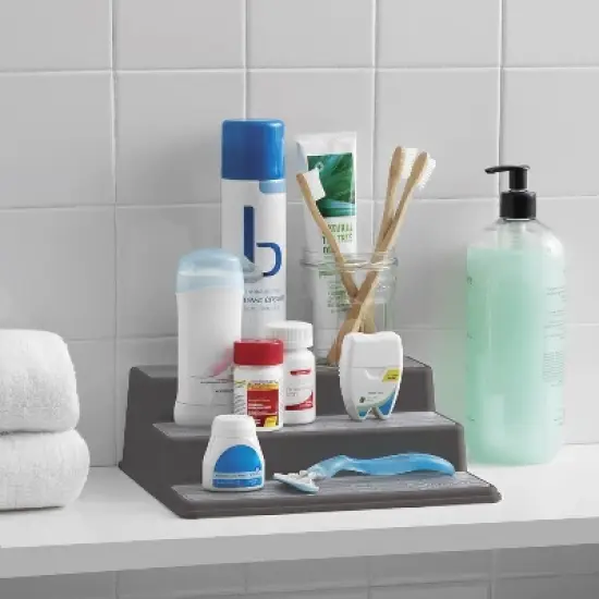 Copco Non-Skid 3-Tier Spice Pantry Kitchen Cabinet Organizer  10-Inch, Charcoal image {4}