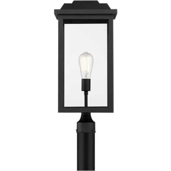 John Timberland Eastcrest Modern Outdoor Post Light Textured Black 22 1/2" Clear Glass Panels for Exterior Barn Deck House Porch Yard Patio Outside image {5}