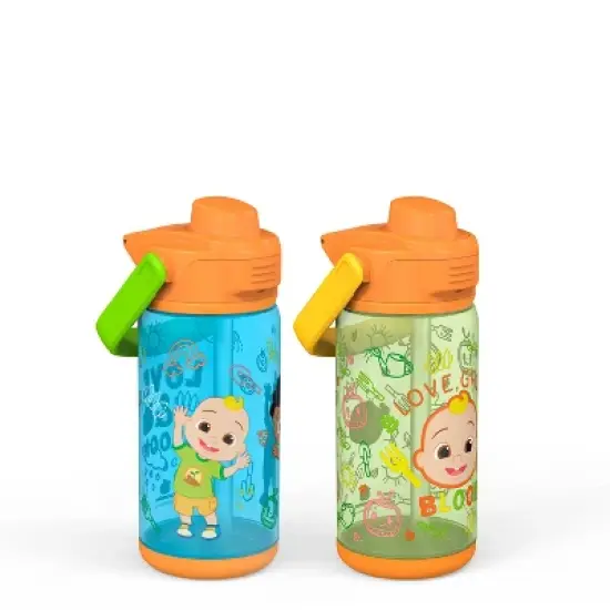 Zak Designs 2pc 16oz Antimicrobial Beacon Bottles with Straw image {3}