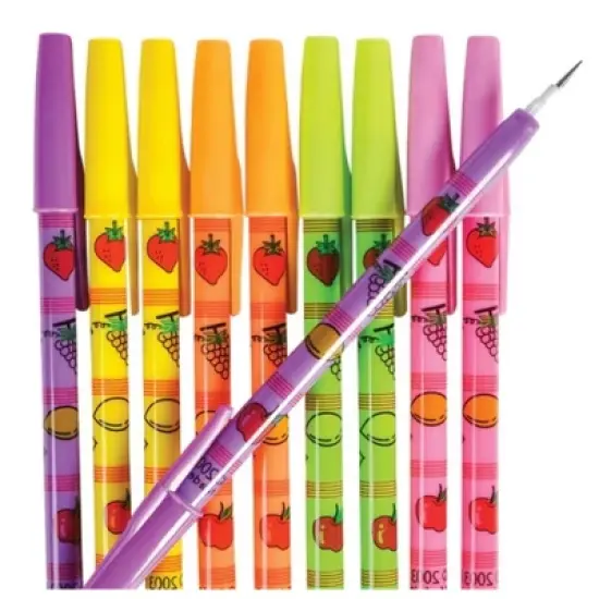 Fruit Scented No-Sharpen Pencils (10 Pack) - Assorted Scents & Colors, Fun Fruit Themes image {3}