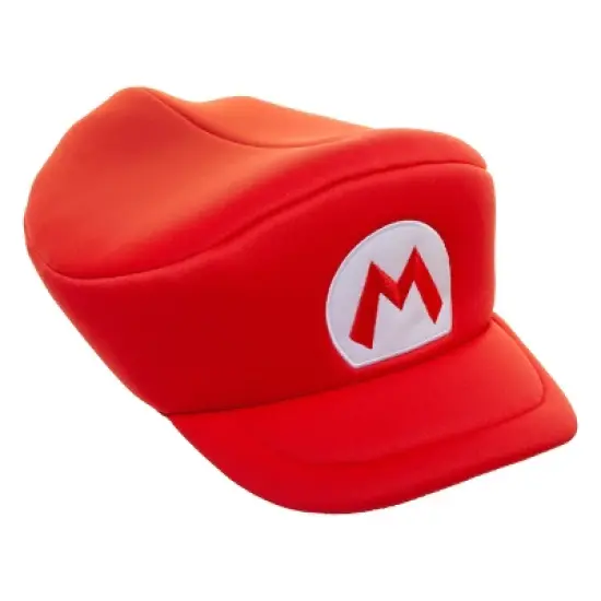 Super Mario Bros Embroidered Mario M Patch Men's Red Beret Cap image {2}