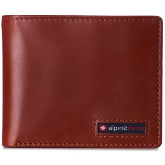 Alpine Swiss Nolan Mens RFID Protected Bifold Wallet Genuine Leather Comes in a Gift Box image {6}