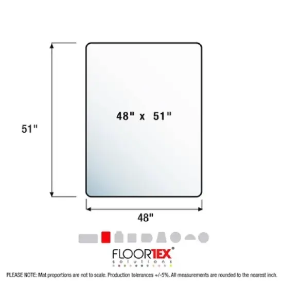 48"x51" Evolution Recyclable Chair Mat For Standard Pile Carpets Rectangular with Lip - Ecotex image {4}
