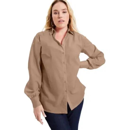 June + Vie by Roaman's Women&rsquo;s Plus Size Poplin La Vie Tunic image {9}