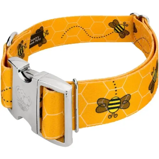 Country Brook Petz 1 1/2 Inch Premium Busy Bee Dog Collar image {1}