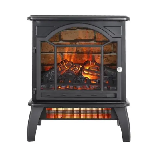 SEVOBAL Fireplace Insert Heater Mantel 3D Flame Quartz Fireplace Stove Bottom Air Outlet Fire Place Panoramic 3-Side View, Black, 19.61"*12.99"*20.98" image {5}