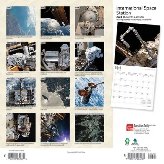 Browntrout 2024 Wall Calendar 12"x12" International Space Station Foiled image {1}