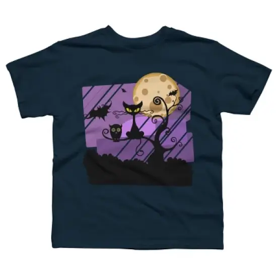 Boy's Design By Humans Night Halloween moon By ChadiElHanchi T-Shirt image {3}