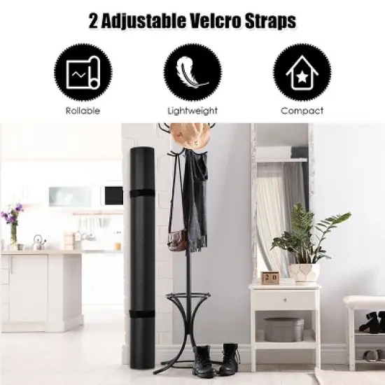 Large Yoga Mat 6' x 4' x 8 mm Thick Workout Mats for Home Gym Flooring Black image {5}