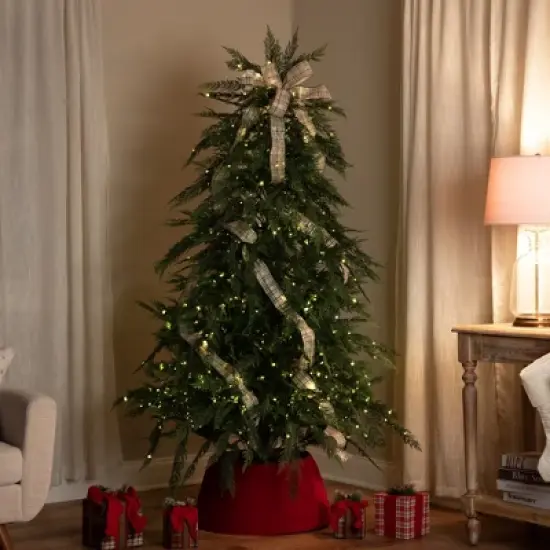 Northlight Pre-Lit Medium Weeping Cedar IPT Artificial Christmas Tree - 6.5' - Dual Color LED Lights image {2}
