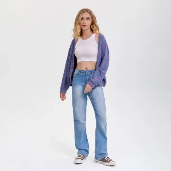 Women's V-Neck Button-Front Cardigan - Wild Fable&trade; Purple Abstract image {4}