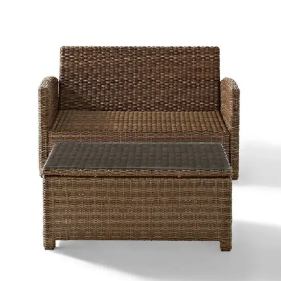 Bradenton Outdoor Wicker Sofa & Coffee Table Set - Crosley
 image {6}