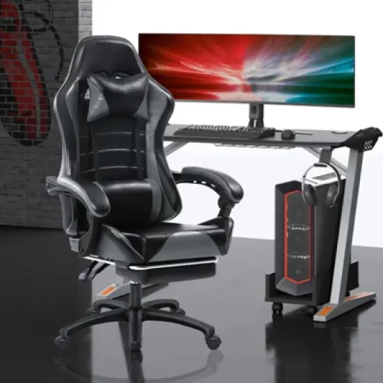 KTMBDW Gaming Chair, Computer Chair with Footrest and Lumbar Support,Height Adjustable Game Chair with 360&deg;-Swivel Seat and Headrest for Office,Gaming image {11}