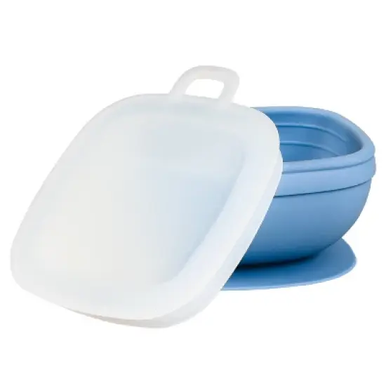 Re-Play Silicone Suction Bowl with Lid - Denim image {1}