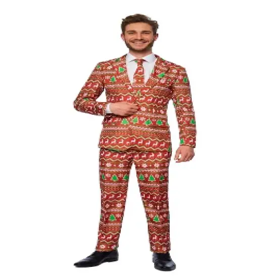 Suitmeister Men's Christmas Suit - Red Christmas (Mp Only) - Red image {3}