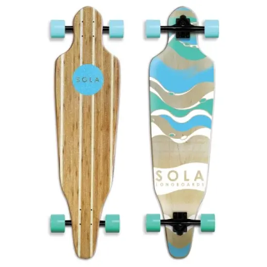 Sola Sports 38.75" Bamboo Premium Graphic Design Complete Longboard Skateboard - Wave image {8}
