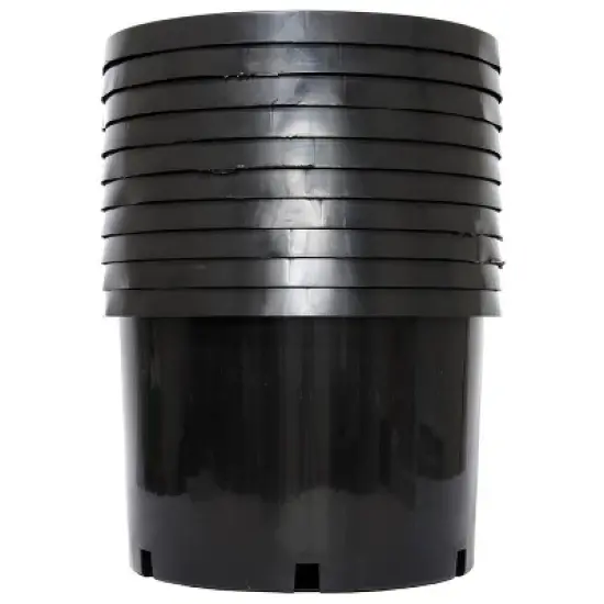 Pro Cal 10 Gallon Premium Nursery Black Plastic Planter Flower Herb Vegetable Garden Grow Pots, 5 Pack image {1}