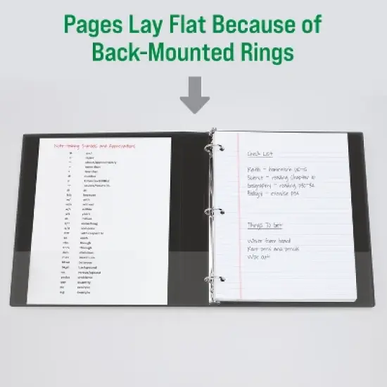Office Essentials Economy View 3 Ring Binders, 1.5" Round Rings, 2.1" Spine, 275-Sheet Capacity, White Binders (4-Pack of 03128) image {5}