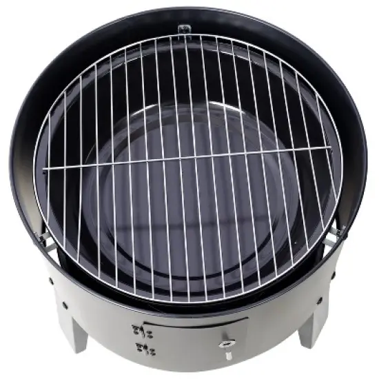 HANPURE Charcoal Smoker Grill Wood Smoker Grills Outdoor Cooking 16 Inch Vertical Smoker Portable BBQ Grill for Camping, Black image {11}