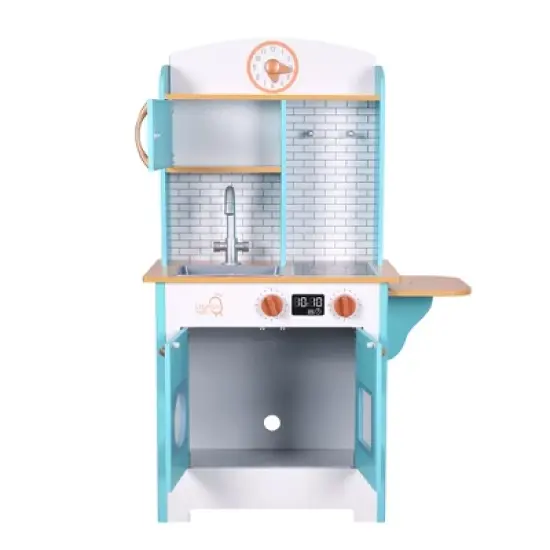 Teamson Kids Little Chef Santos Retro Wooden Kitchen Playset, Aqua/White image {9}