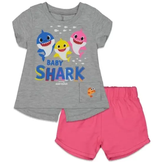 Pinkfong Baby Shark Girls Graphic T-Shirt & Shorts image {10}