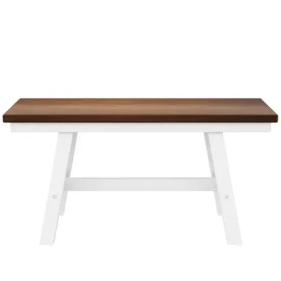 Farmhouse 6-Piece Wood Dining Table Set with Long Bench and 4 Dining Chairs-ModernLuxe image {10}