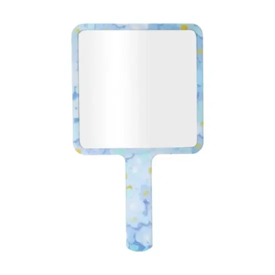 Unique Bargains Floral Square Handheld Mirror Blue 1 Pc image {3}