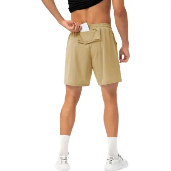 Anna-Kaci Active Men's Lightweight Quick-Dry Shorts with Elastic Drawstring Waist and Side Pockets image {3}