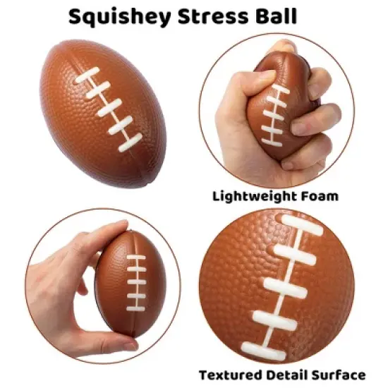JOYIN 16 Pack 3.25&rdquo; Mini Football Foam Stress Balls Toy for Kids Sports Birthday Party Favor, Squeeze Squish Balls image {5}