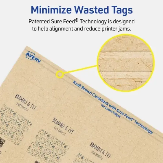 Avery Rounded Foldover Tags, 1-1/2" x 2-1/8", Kraft Brown, 80 Total image {6}