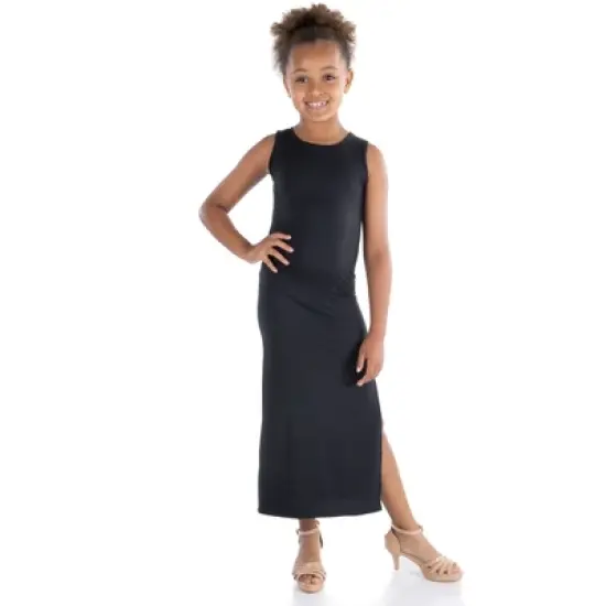 24seven Comfort Apparel Girls Side Slit Maxi Dress image {4}