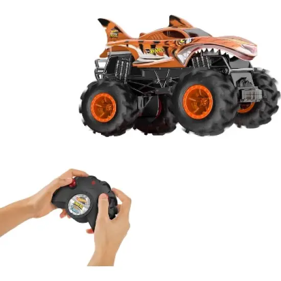 Hot Wheels Monster Truck Tiger Shark Remote Control Toy - 1:24 Scale image {1}