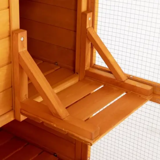 SEVOBAL Pet Crates and Houses Cat Enclosure Window Weatherproof Roof 2 Resting Rooms 2 Platforms for Outdoor Patio Deck, Orange, 76.18"*33.46"*70.08" image {4}