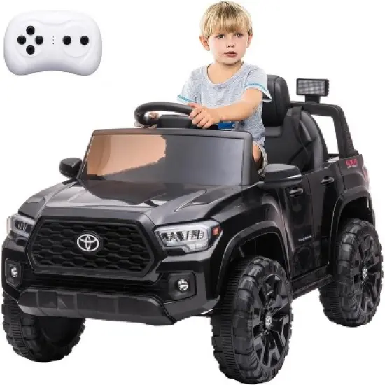 Officially Licensed Toyota Tacoma Car, 12V Battery Powered Electric Car with Remote Control, Spring Suspension Safety Belt image {7}