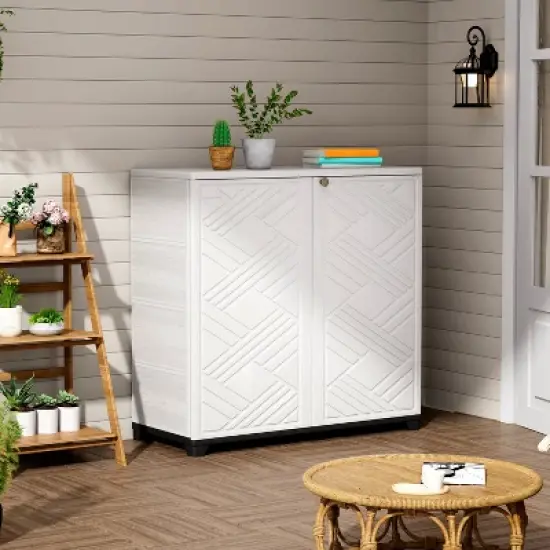 Yardgrace Weather Resistant 75Gal Storage Cabinet with Adjustable Shelves image {6}